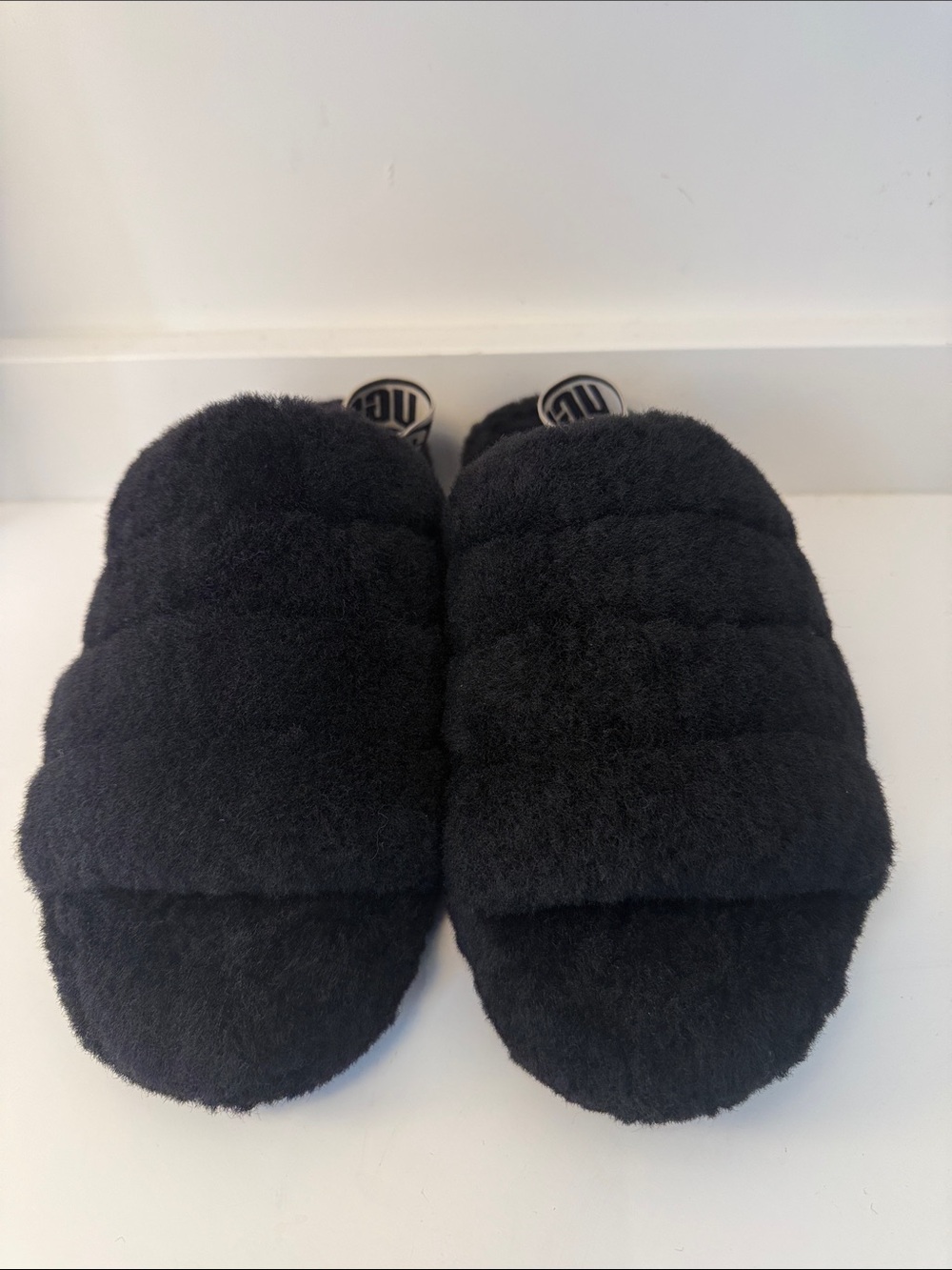 UGG Black Fluff Yeah Slides - Women’s Size 10.5